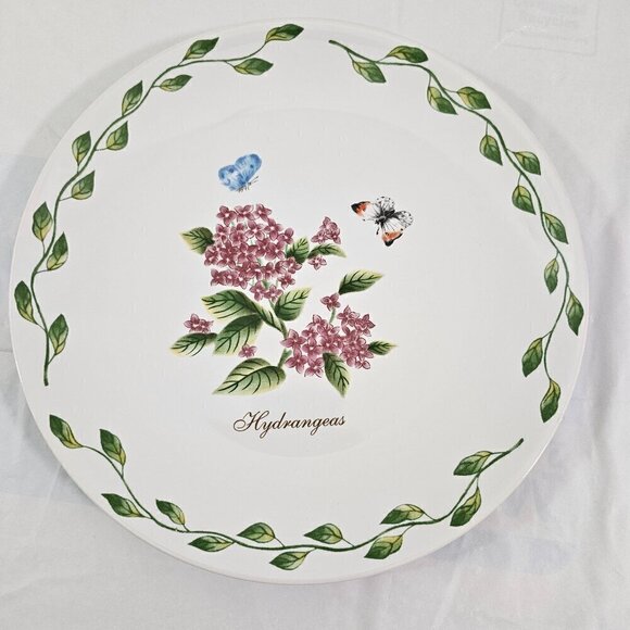 Royal Norfolk Hydrangeas Butterflies 8” Ceramic Salad Luncheon Plates – Set of 3 - Picture 11 of 13